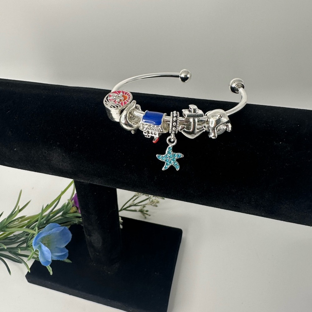 Charm bracelet with 6 charms ~ add a charm bracelet ~ new